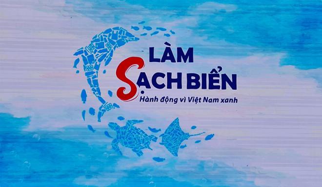 Hình ảnh tượng trưng về hành trình bảo vệ đại dương, làm sạch rác thải nhựa trên bãi biển