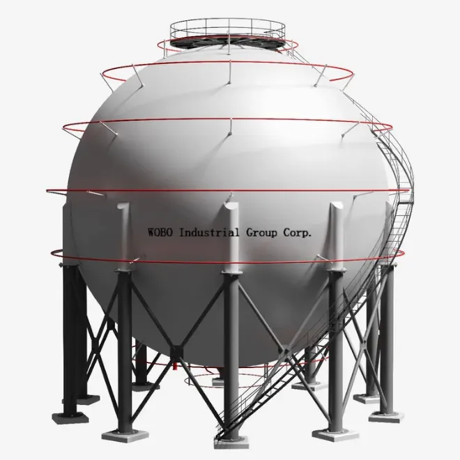 Bồn chứa khí gas hình cầu trong khu công nghiệp, minh họa ứng dụng của thể tích hình cầu