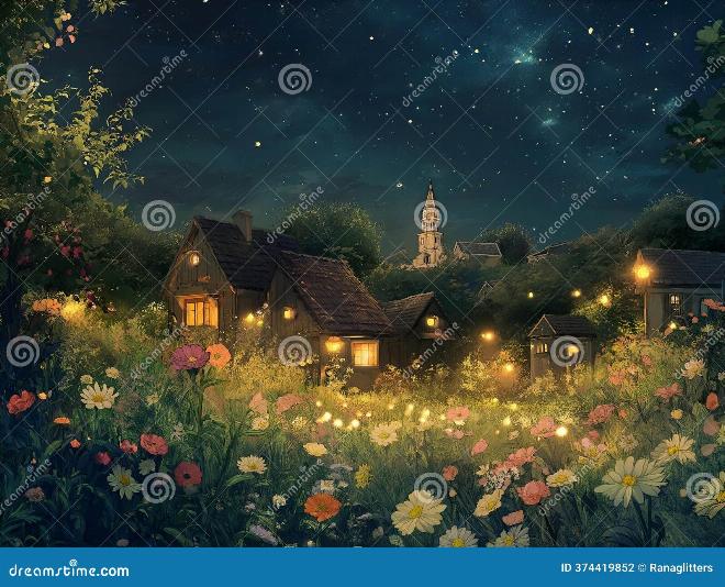 Một chú đom đóm nhỏ đang ngồi buồn bã dưới tán lá sen xanh mướt trong đêm tối, truyện cổ tích giáo dục nhẹ nhàng