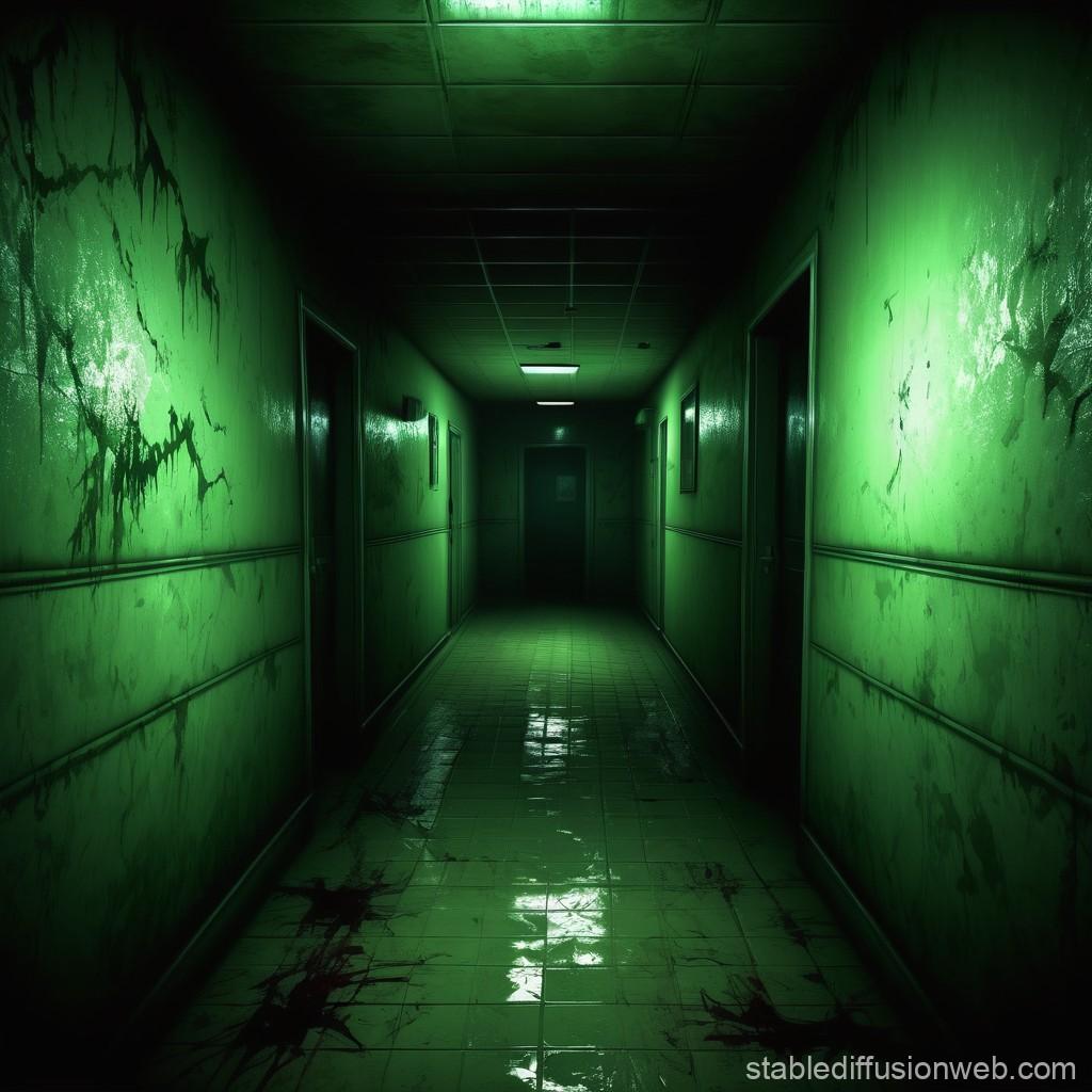 Cảnh game Outlast trong bệnh viện tâm thần Mount Massive tối tăm và rùng rợn