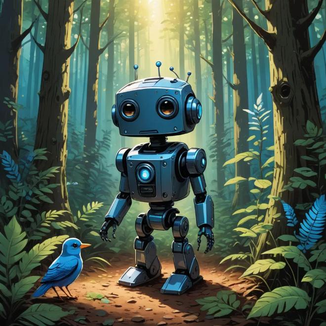 Robot Bíp sử dụng công nghệ hiện đại để giúp đỡ các loài vật trong thế giới truyện thiếu nhi hiện đại