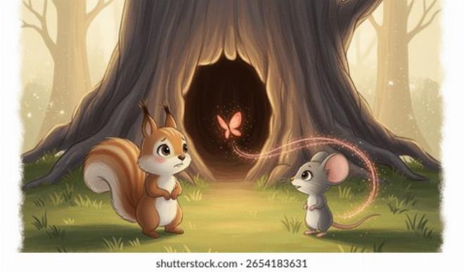 Chú sóc nhỏ cuộn tròn ngủ ngon lành trong tổ ấm bằng lá khô giữa truyện thiếu nhi dài